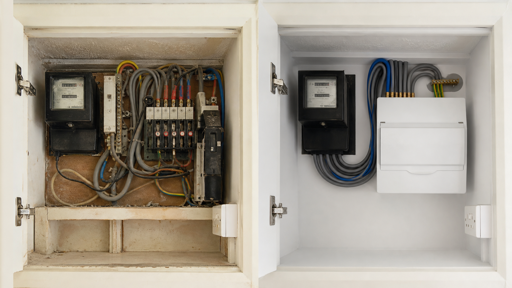 Consumer unit upgrade before and after